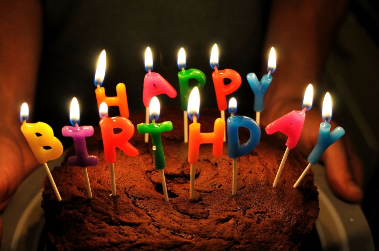 Happy Birthday Candles on Cake